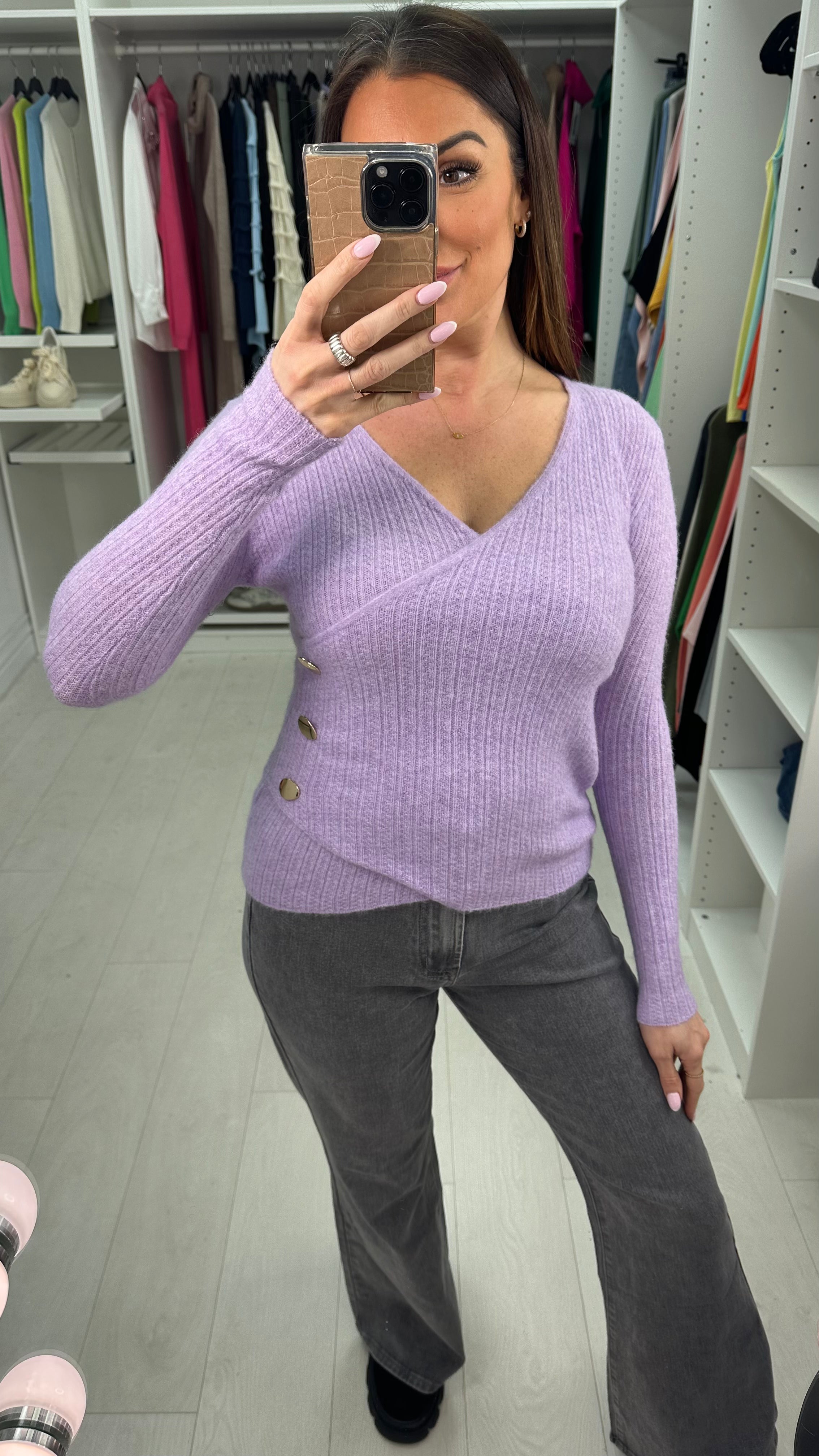 Ellie Plain Wrap Front Jumper