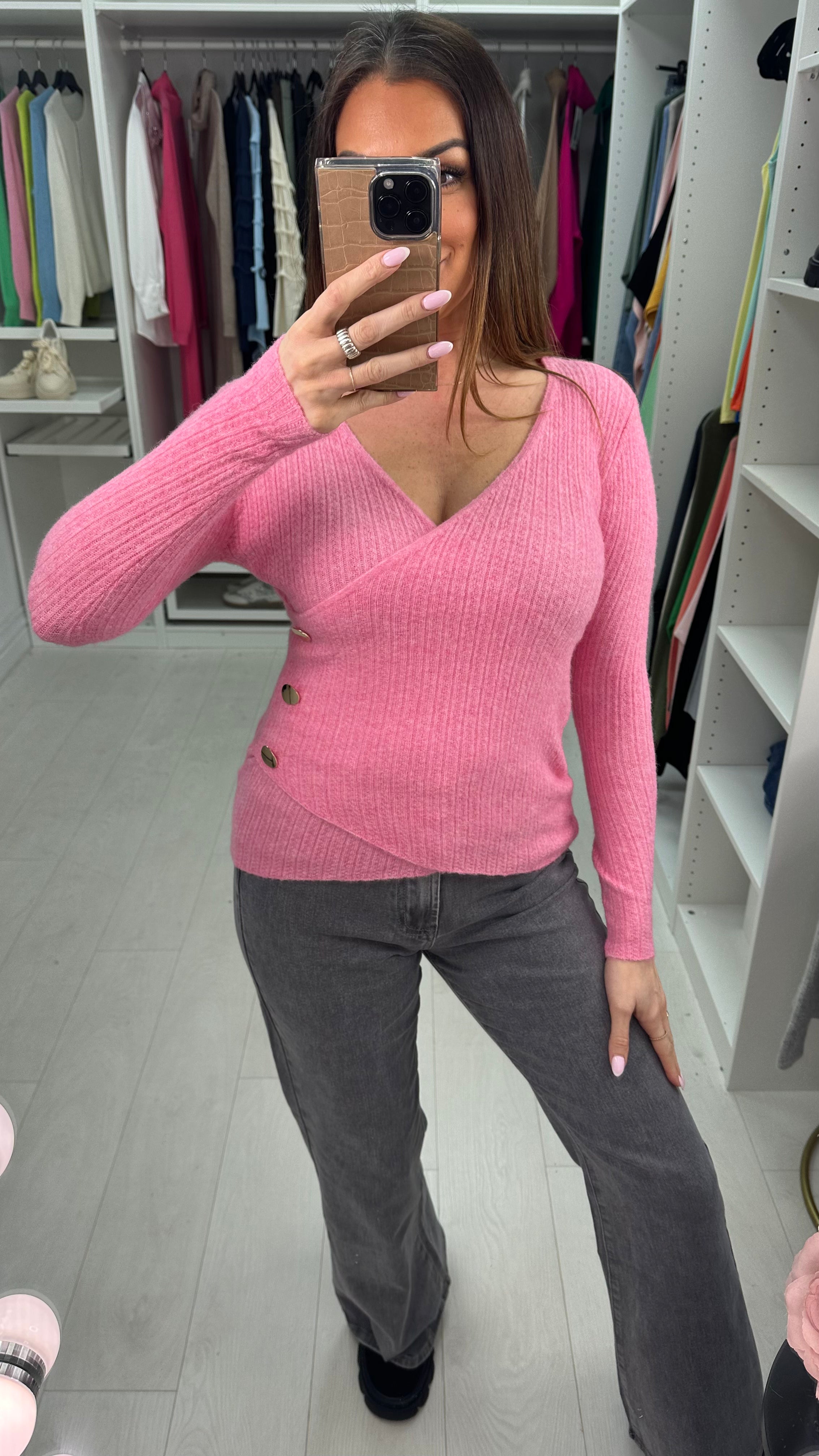 Ellie Plain Wrap Front Jumper