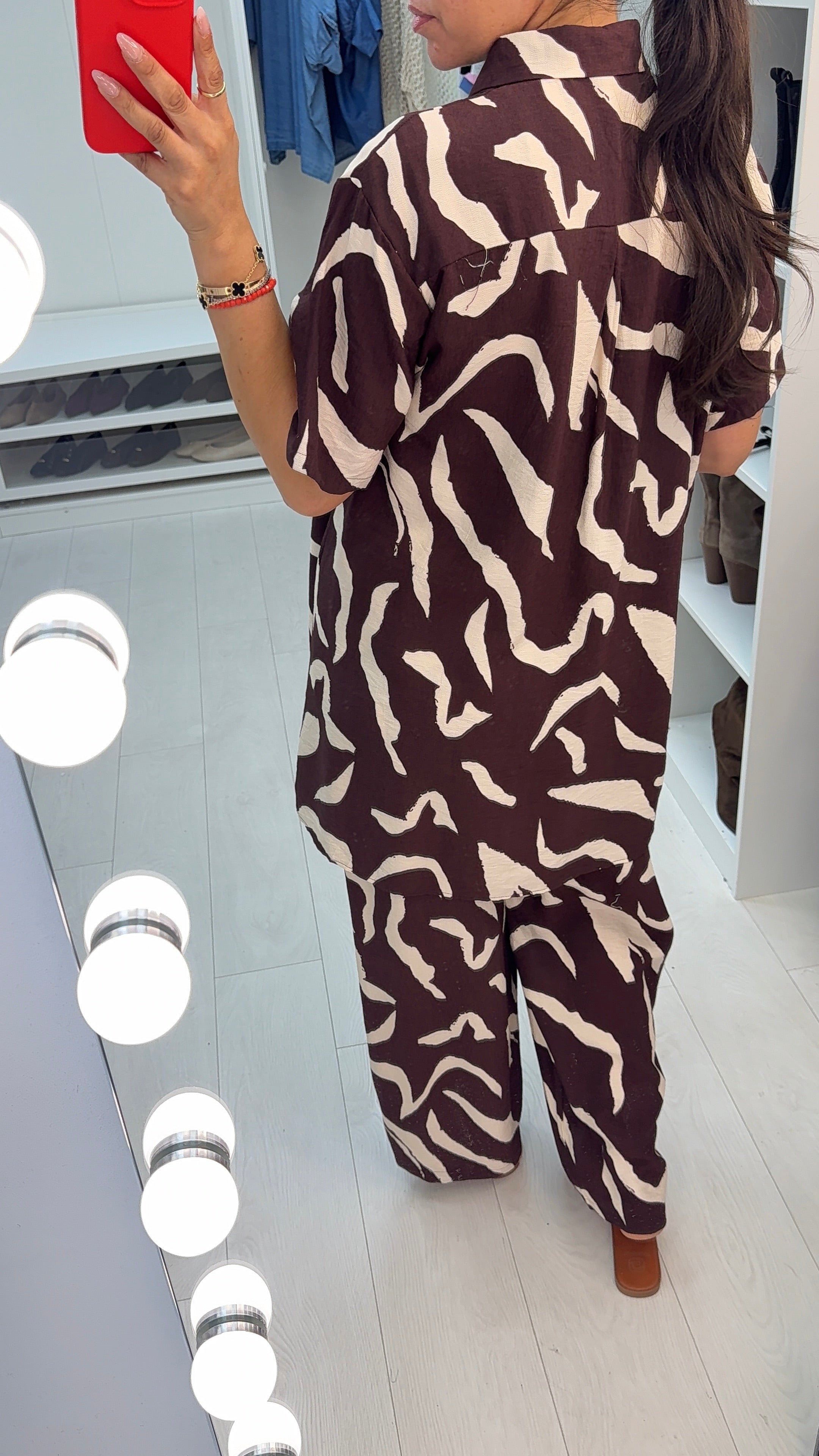 Leora Abstract Print Shirt Co-Ord Set