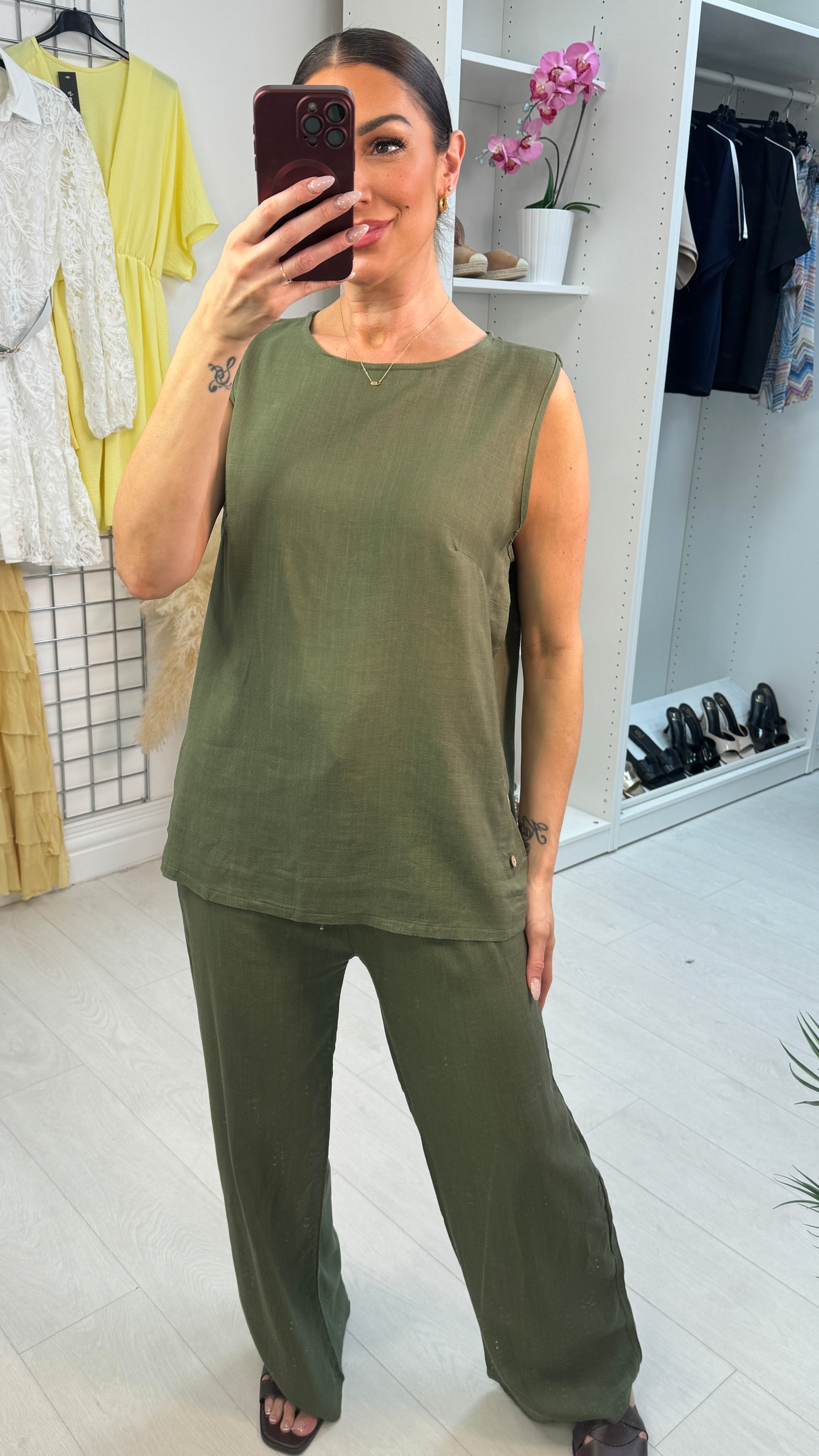 Karoline Plain Button Detailed Co-ord Set