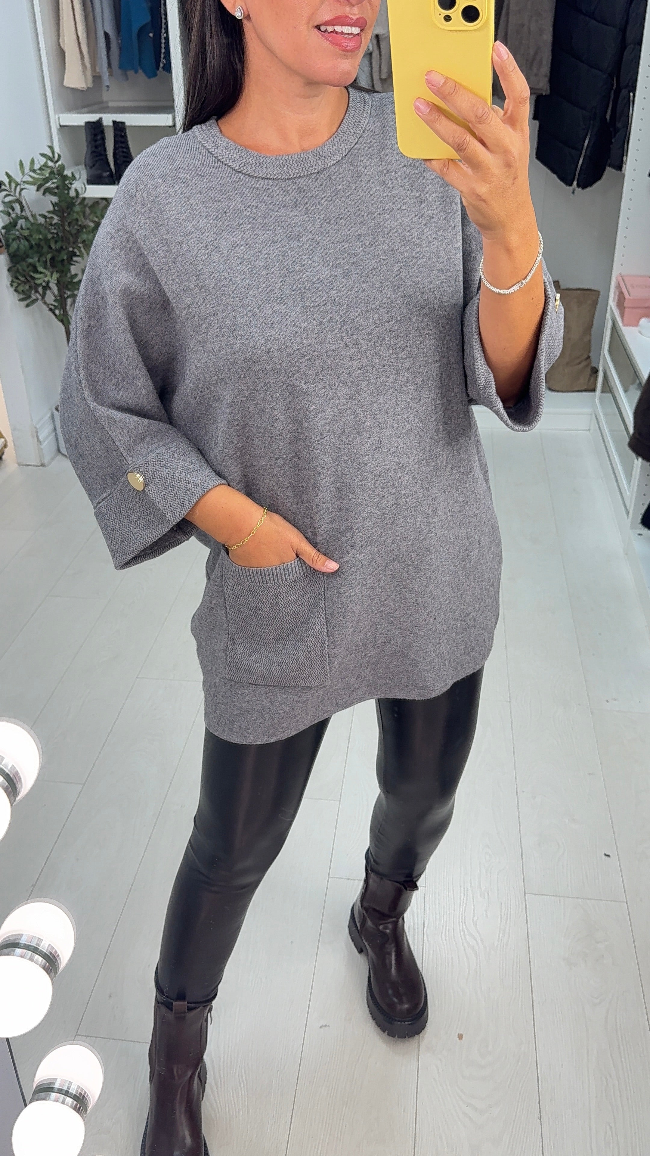 Tosha Plain Loose Fit Longline Jumper