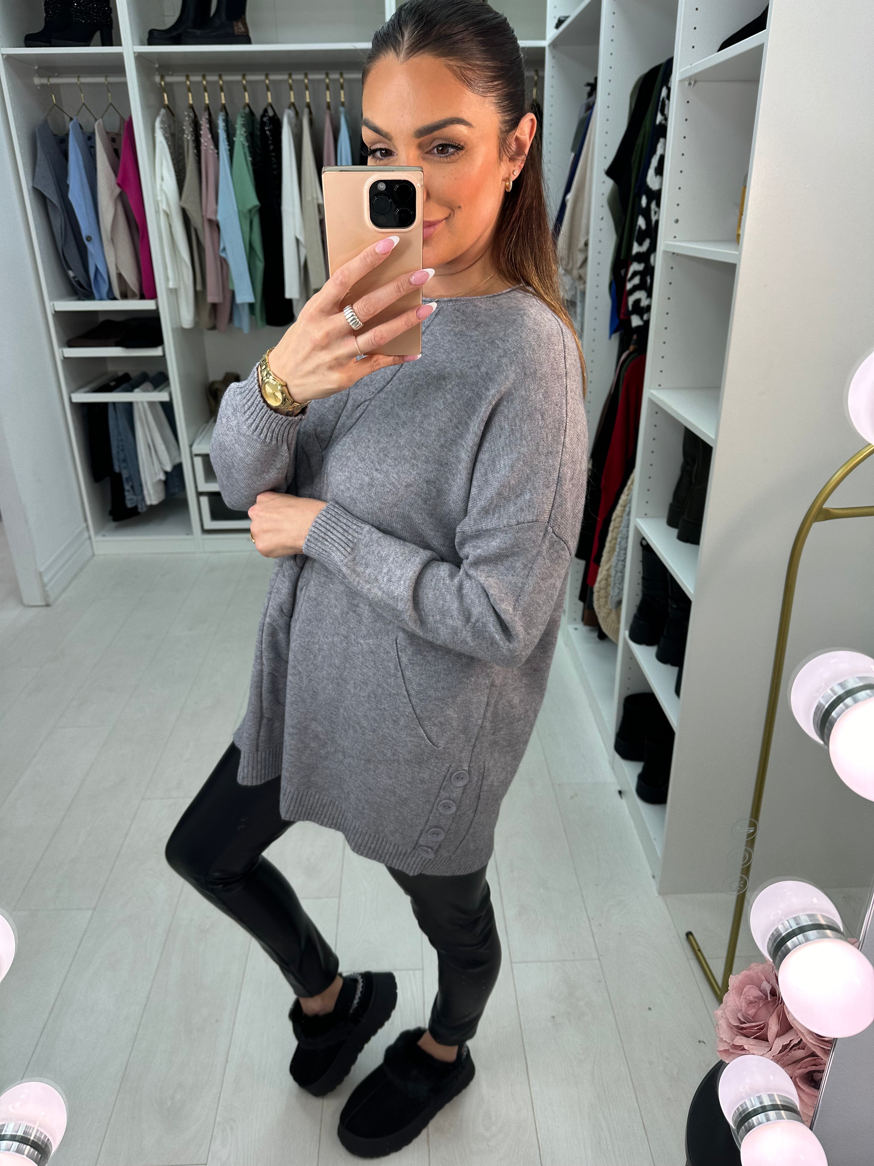 Joanna Cable Detail Pocket Front Jumper