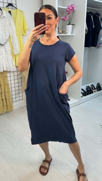 Bambina Plain Pocket Midi Dress