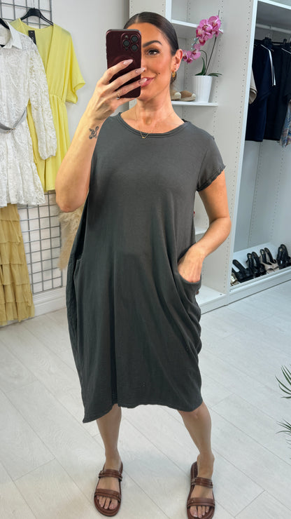 Bambina Plain Pocket Midi Dress