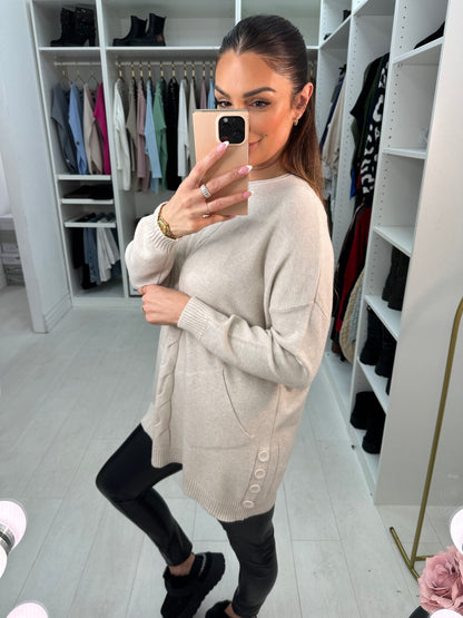 Joanna Cable Detail Pocket Front Jumper