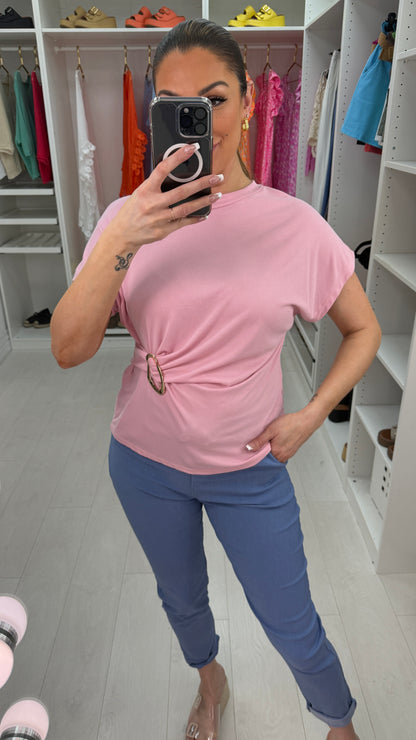 Veda Plain Buckle Detail Top