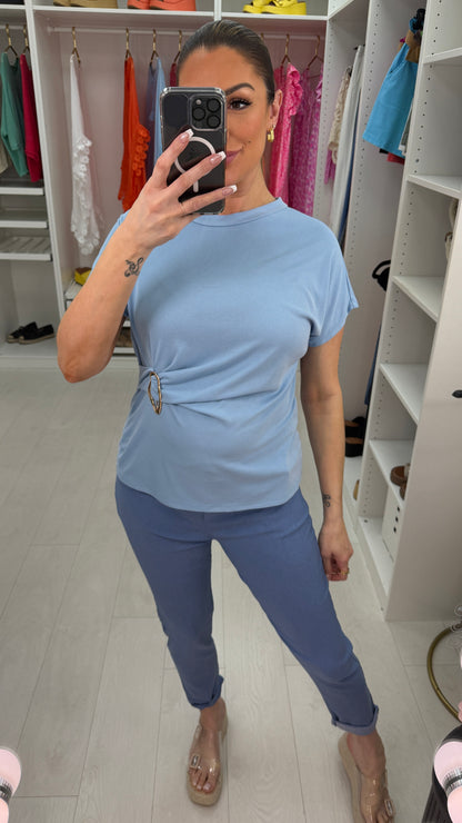 Veda Plain Buckle Detail Top