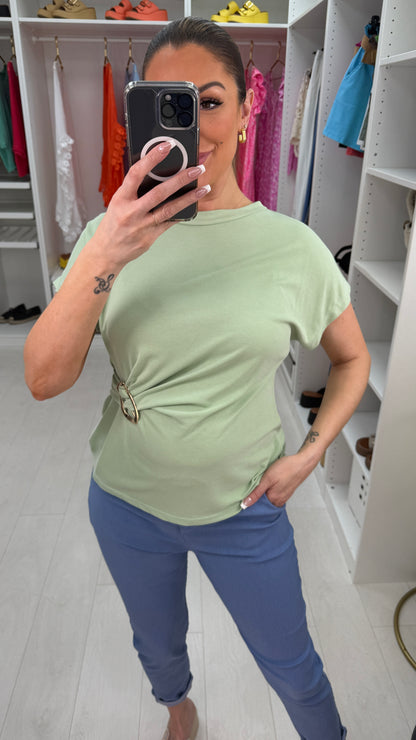 Veda Plain Buckle Detail Top