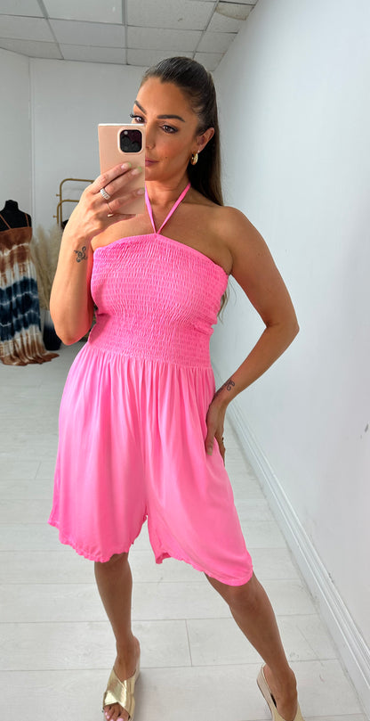 Isabella Neon Elasticated Bust Playsuit