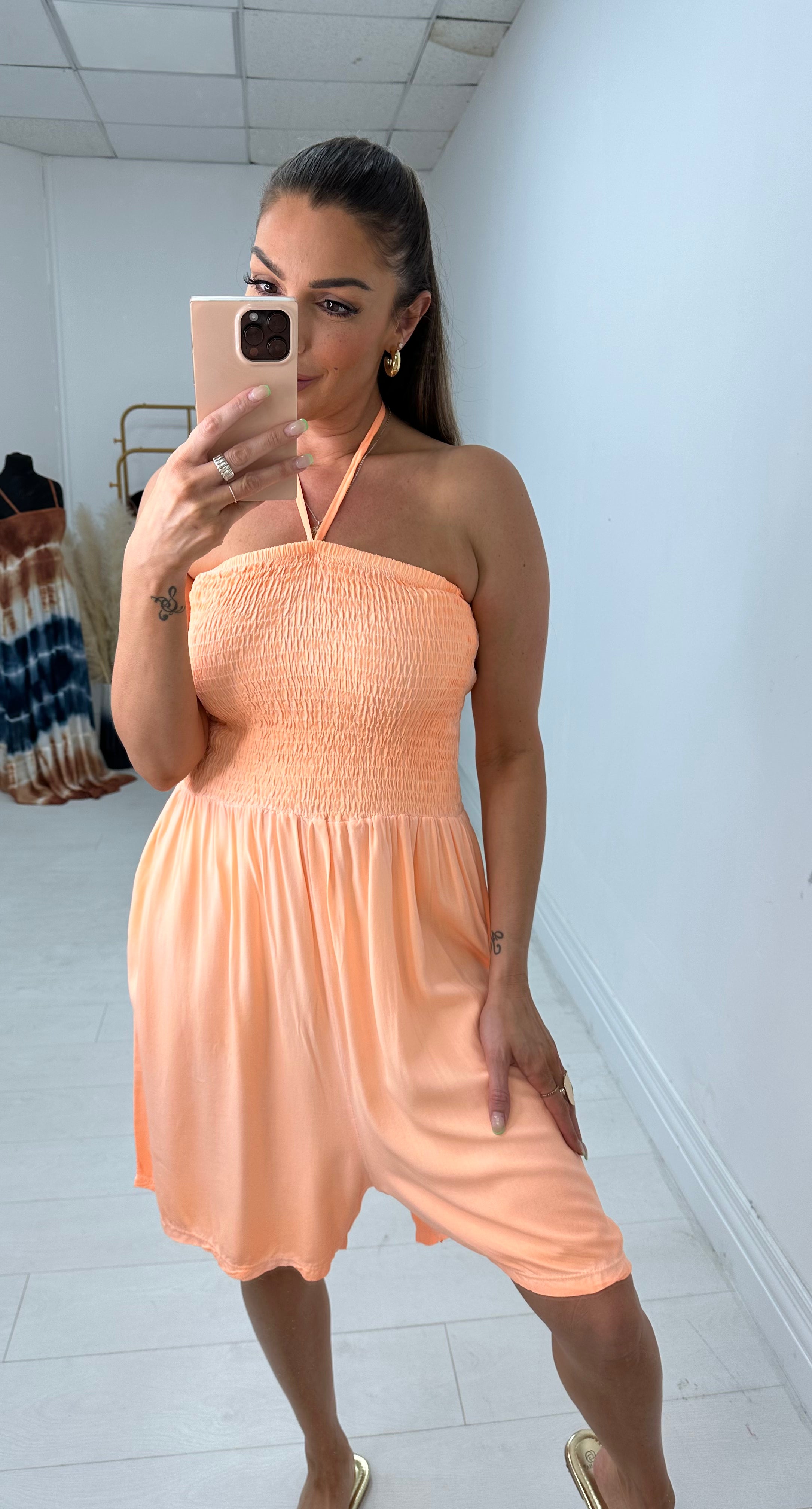 Isabella Neon Elasticated Bust Playsuit