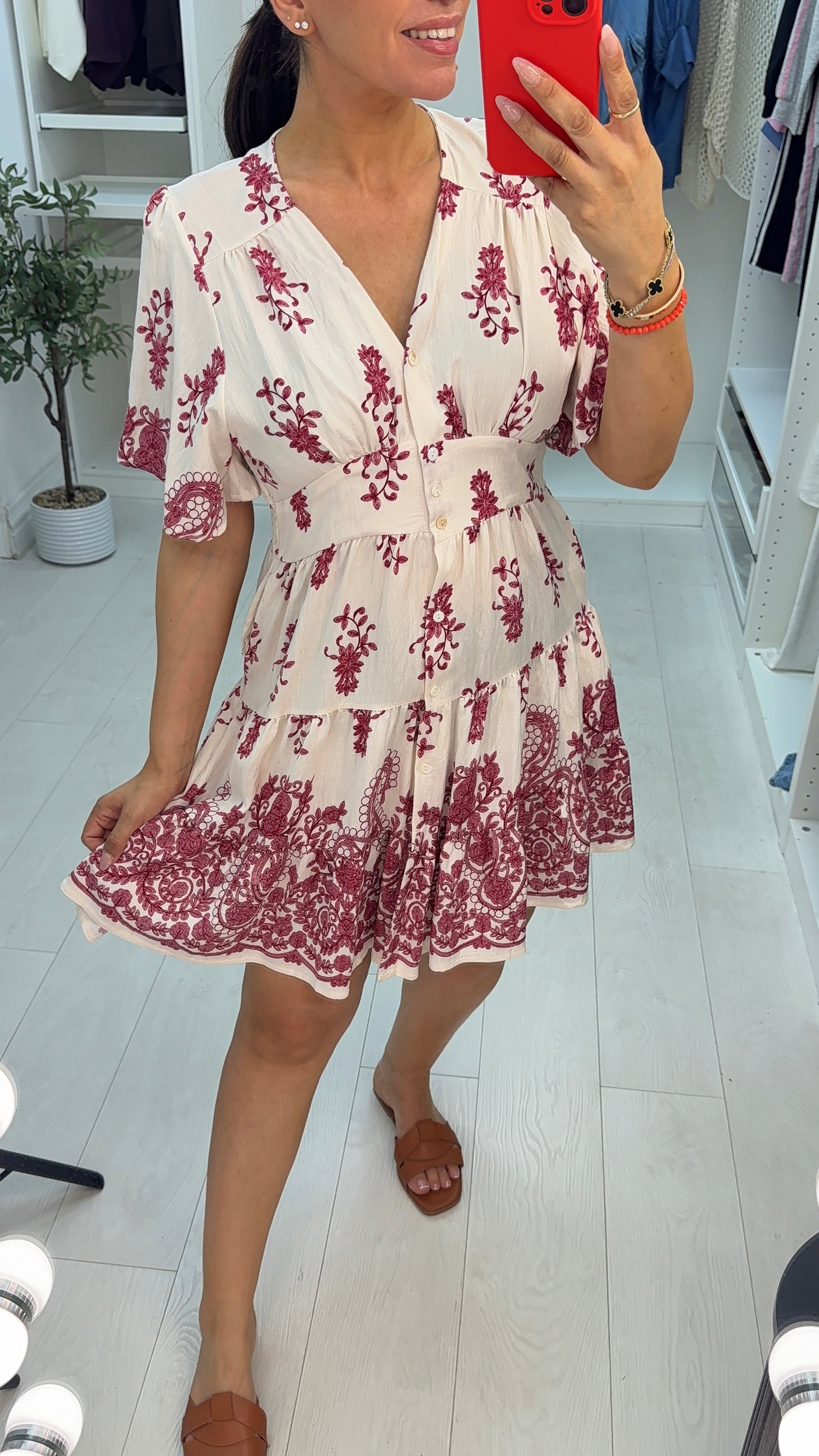 Hartley V Neck Paisley Smock Dress