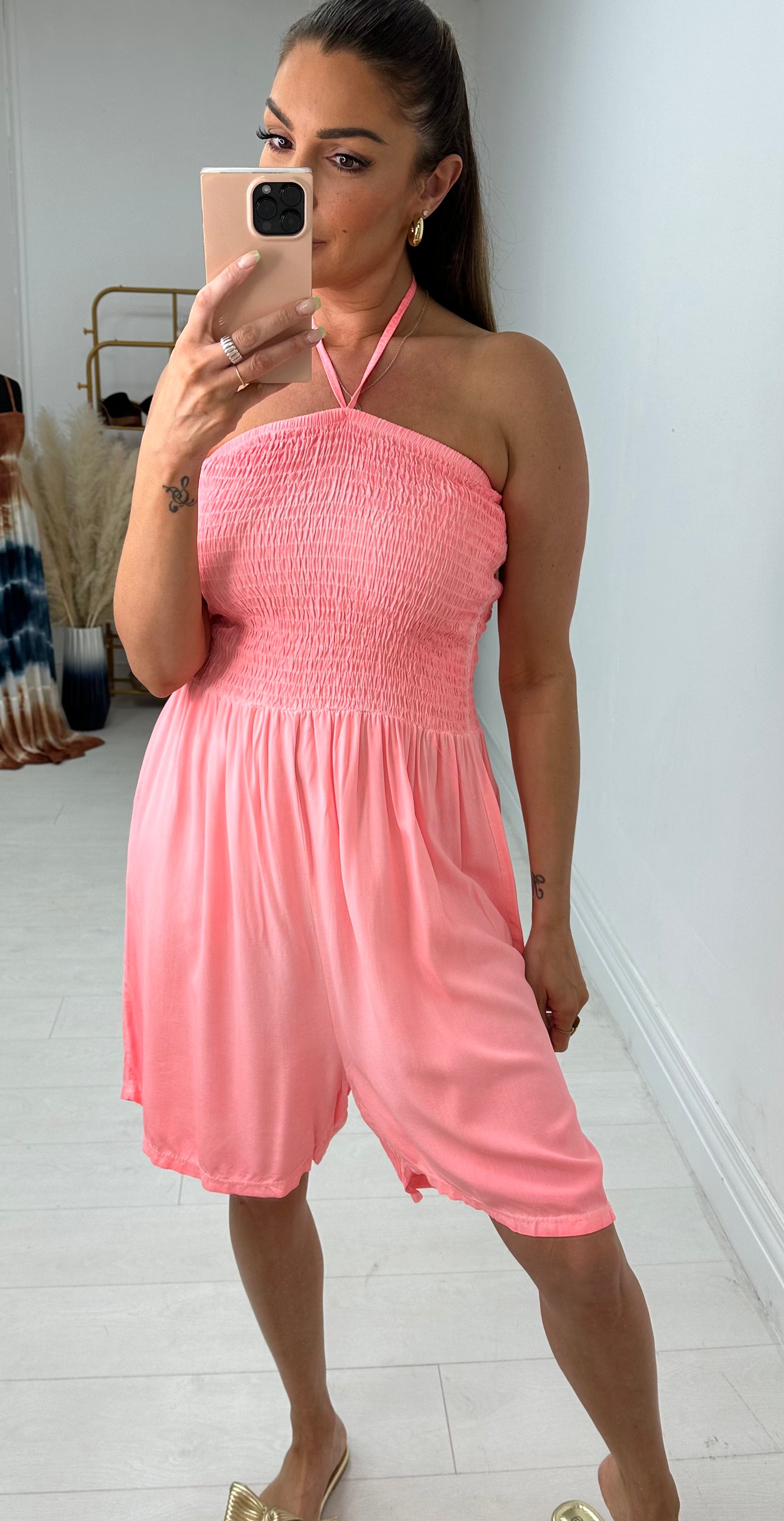 Isabella Neon Elasticated Bust Playsuit