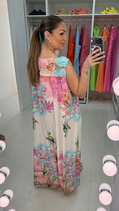 Merissa Tropical Print Soft Maxi Dress