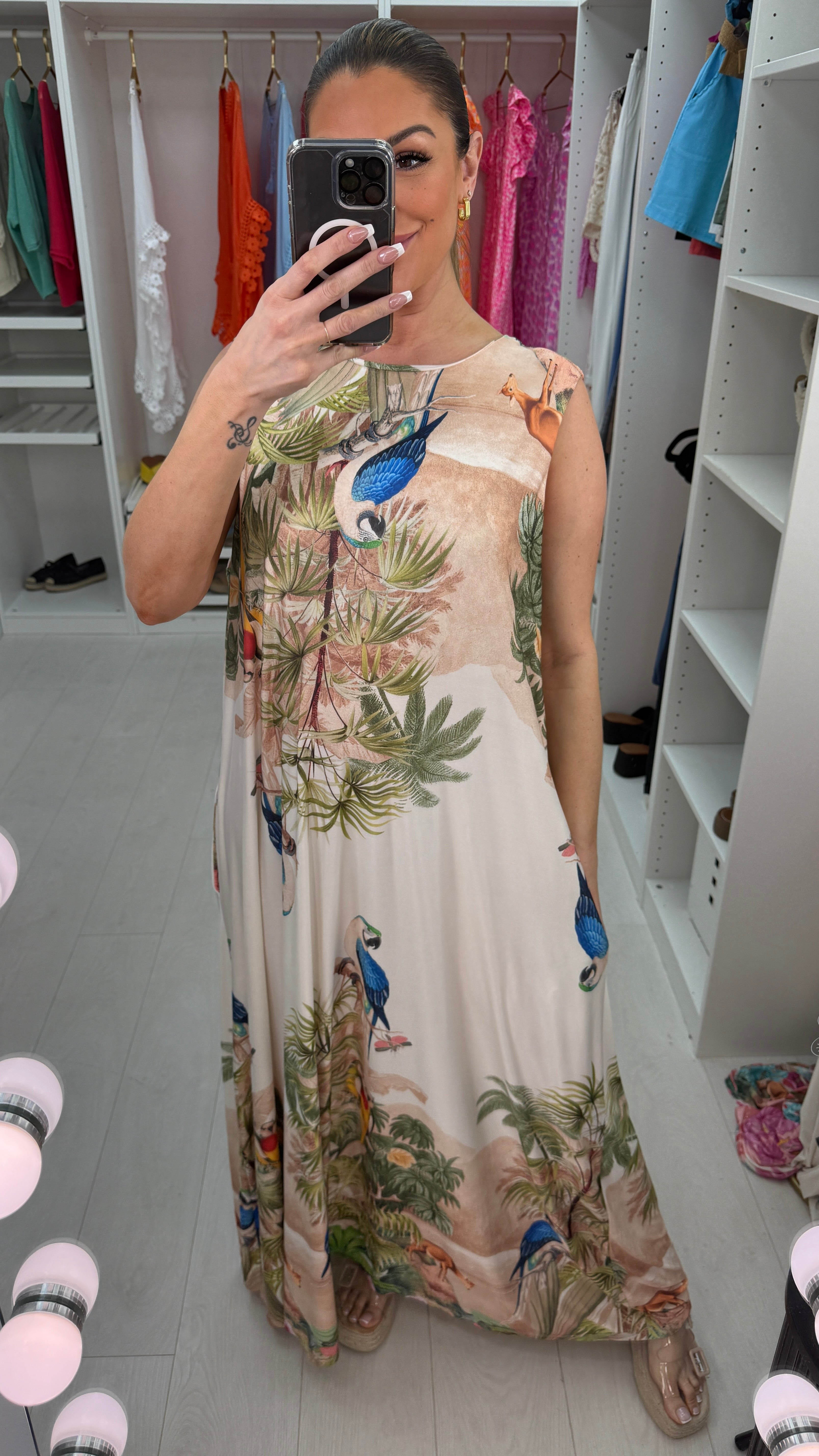 Merissa Tropical Print Soft Maxi Dress