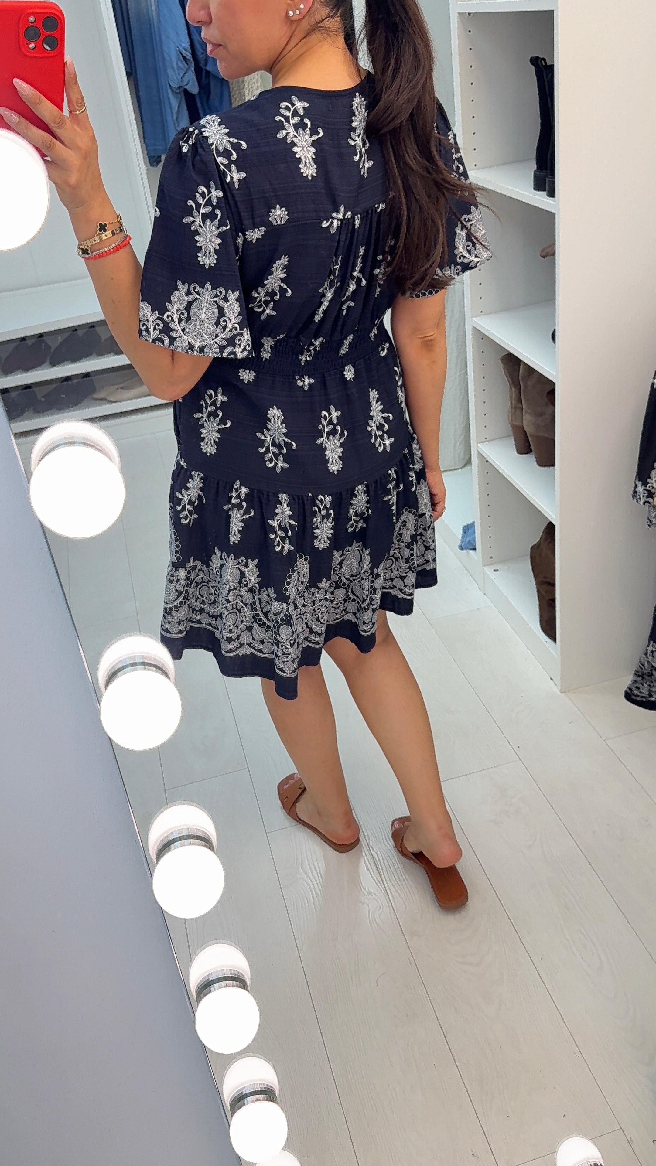 Hartley V Neck Paisley Smock Dress