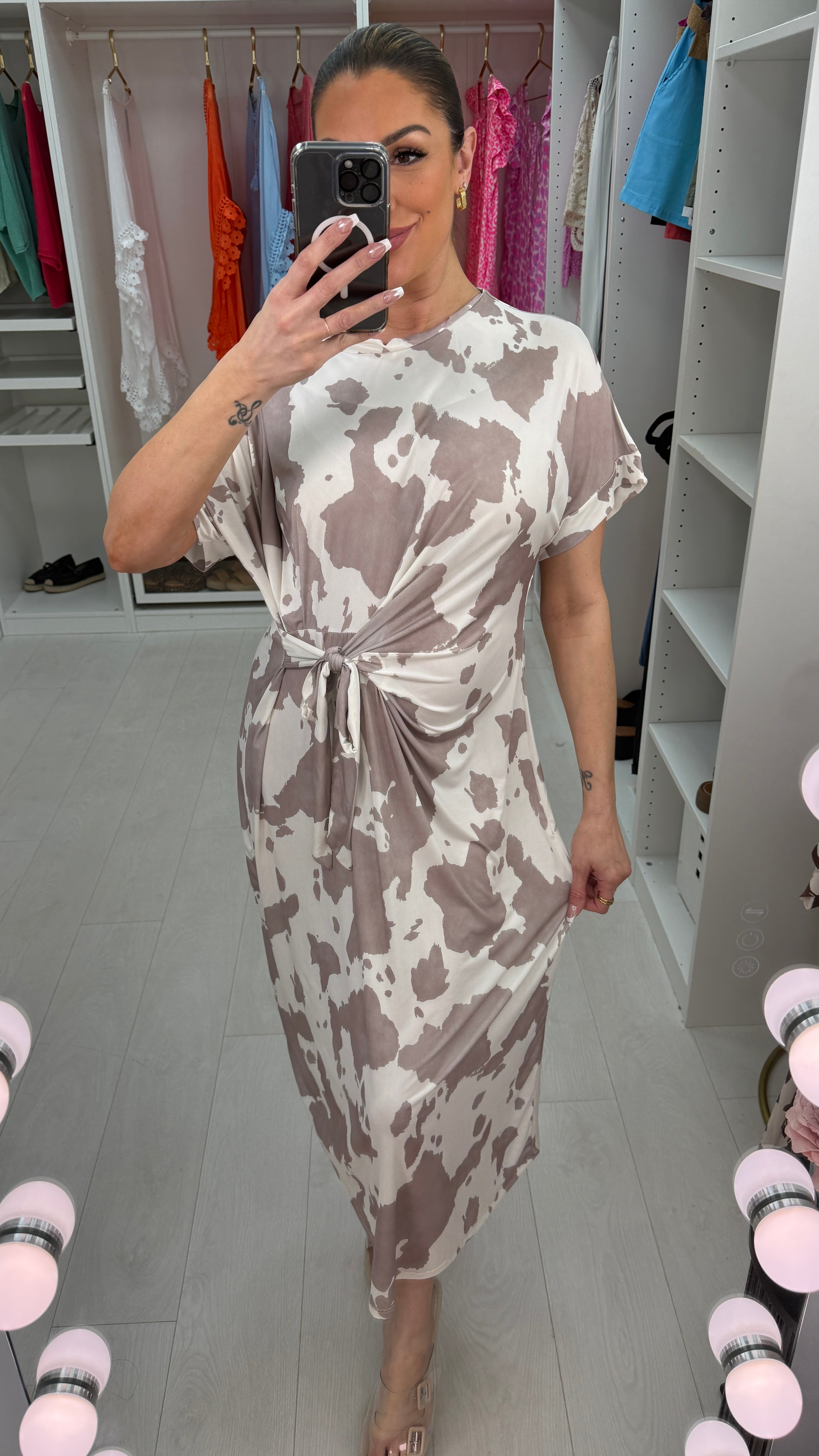 Naya Tie Front Midi Dress