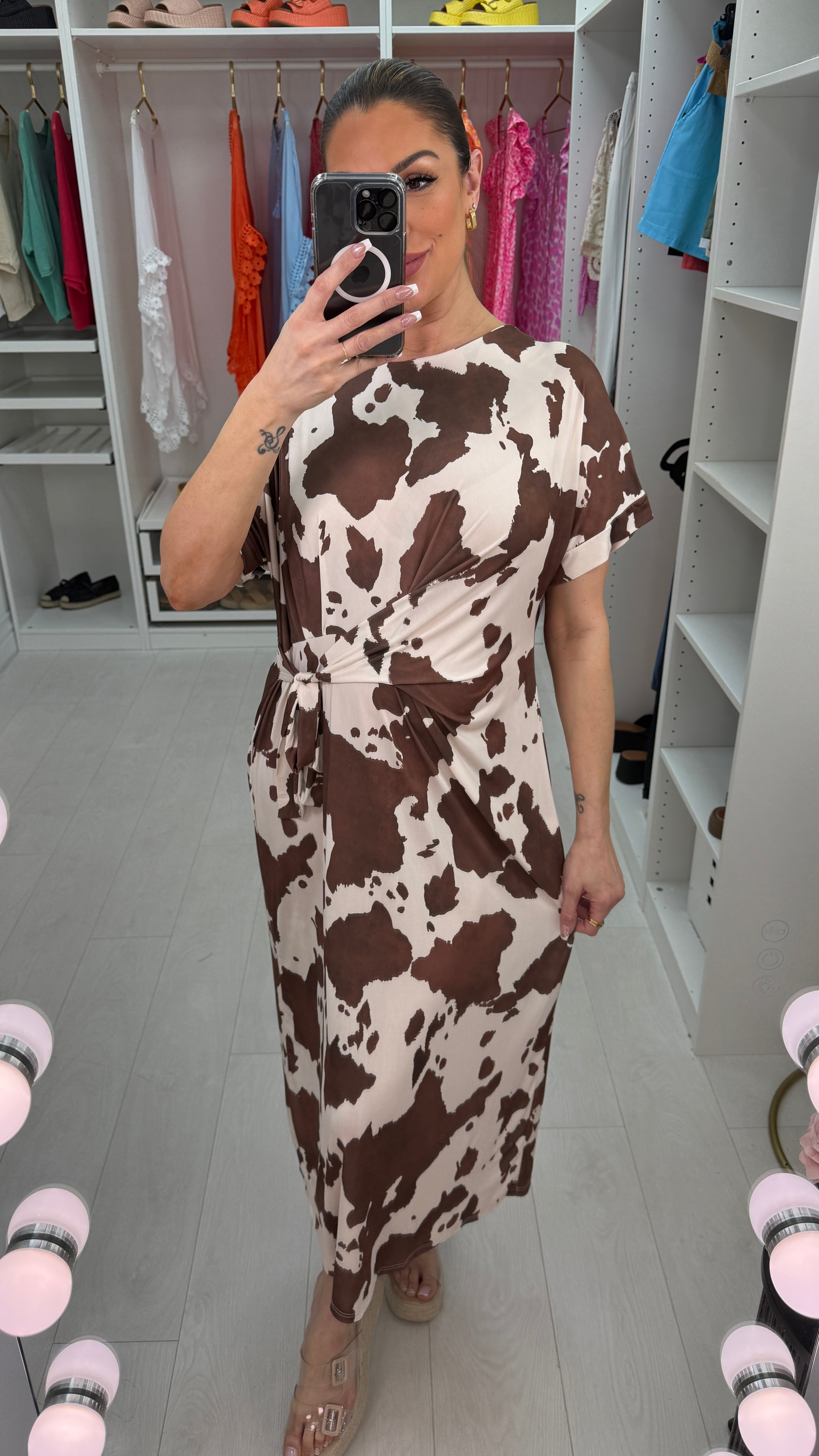 Naya Tie Front Midi Dress