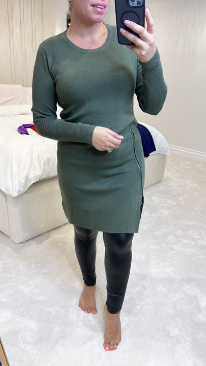Savannah Zip Detail Knitted Jumper Dress