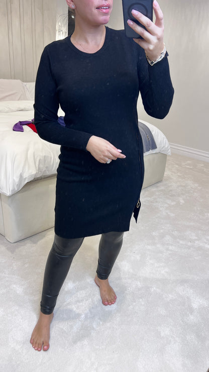 Savannah Zip Detail Knitted Jumper Dress