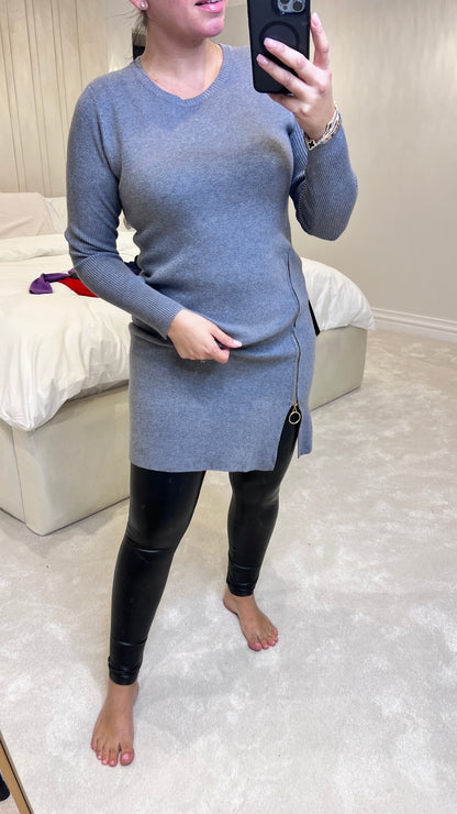 Savannah Zip Detail Knitted Jumper Dress