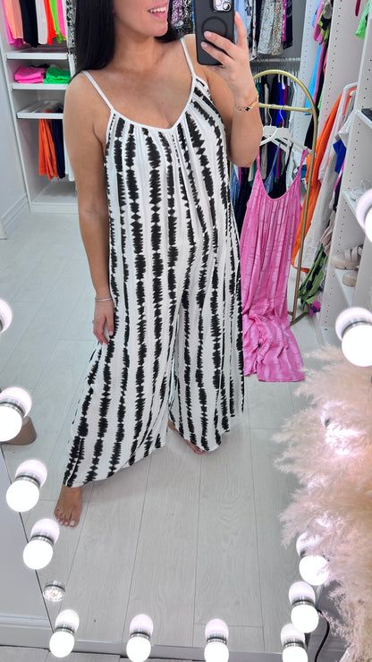 Roux Oversized Tie Dye Wide Leg Jumpsuit