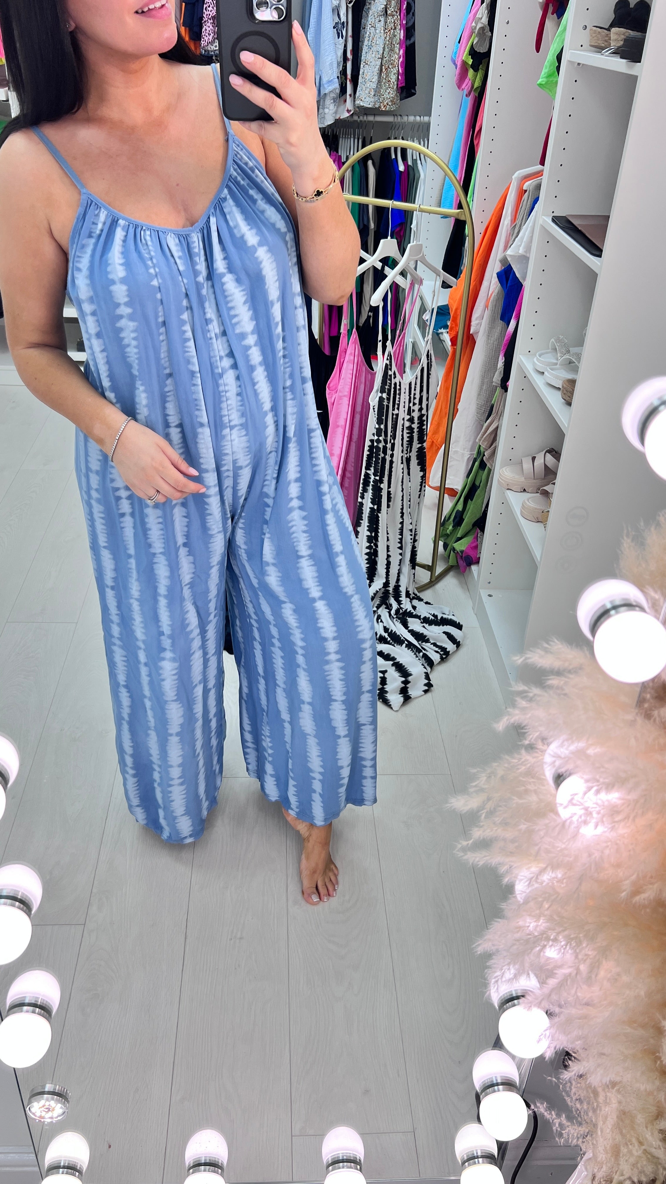 Roux Oversized Tie Dye Wide Leg Jumpsuit