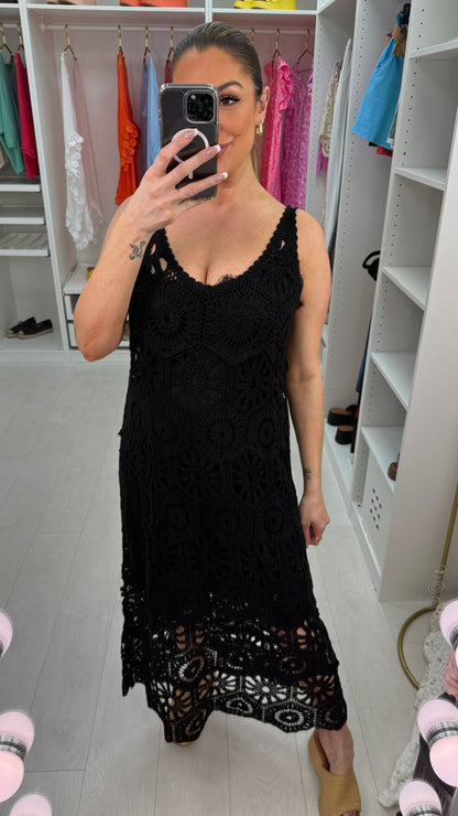Jalia Crochet Strappy Maxi Dress