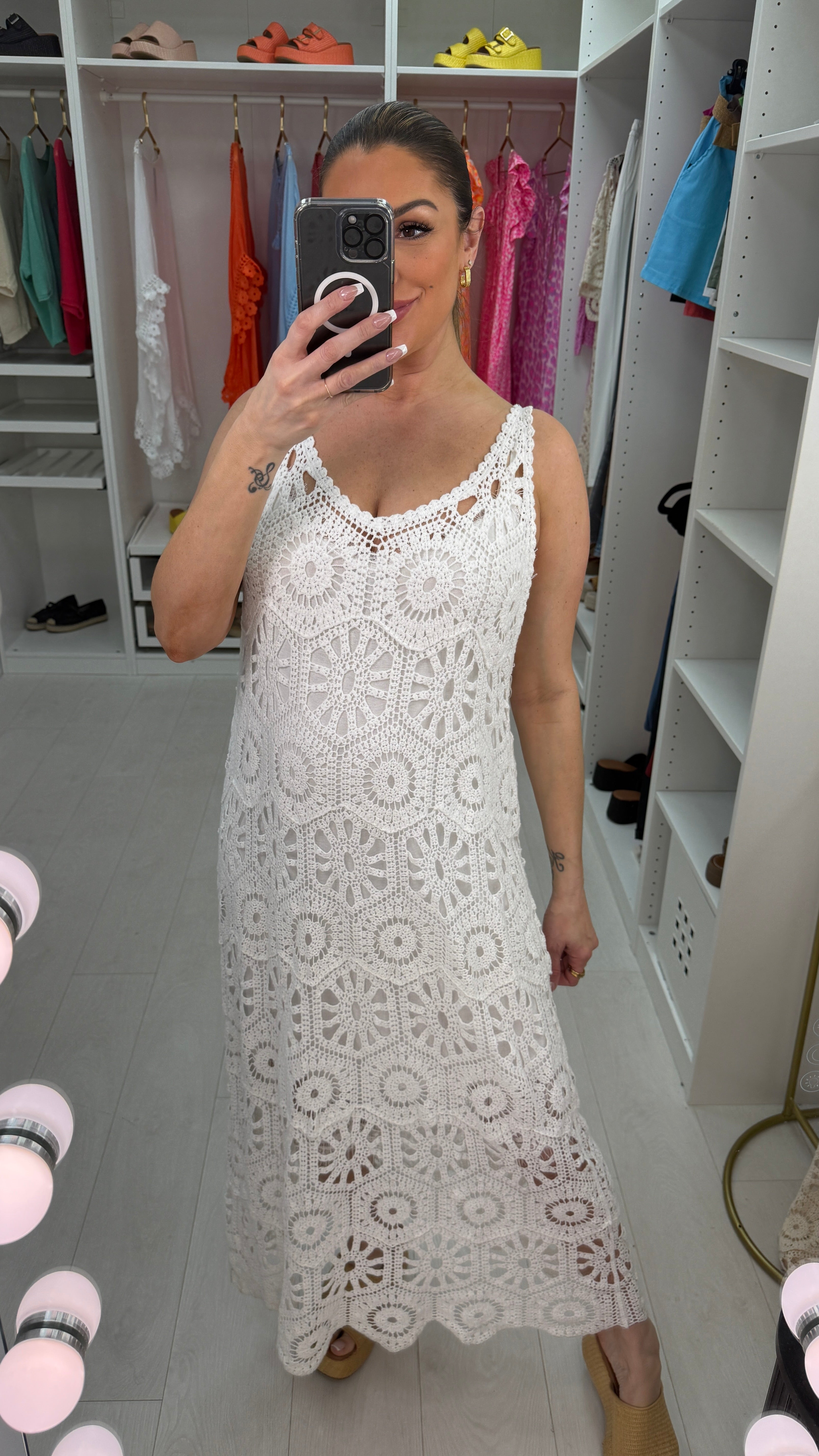 Jalia Crochet Strappy Maxi Dress