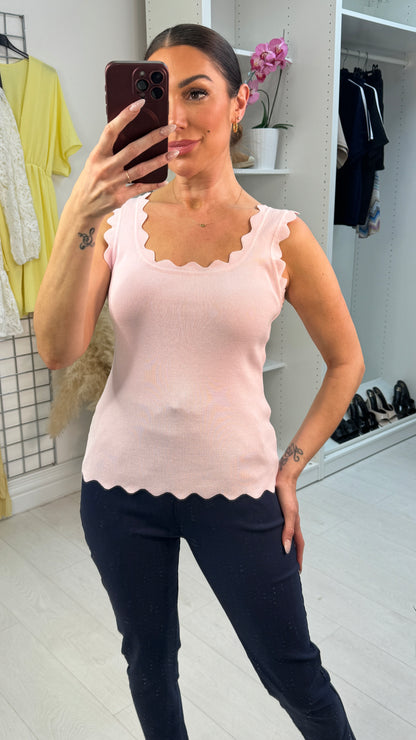 Mila Plain Ribbed Knit Vest Top