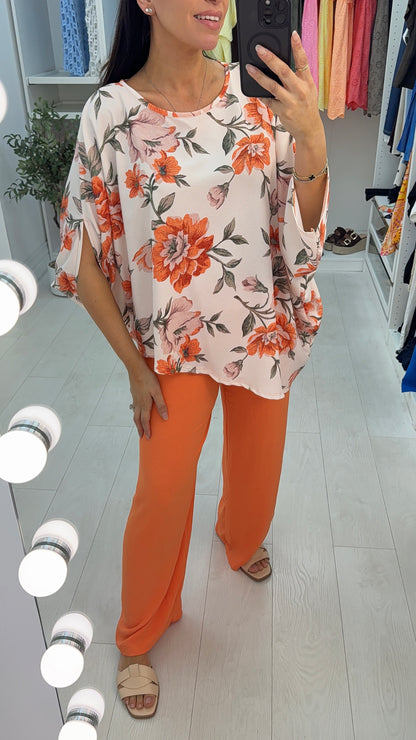 Dolly Floral Print Asymmetric Co-Ord Set