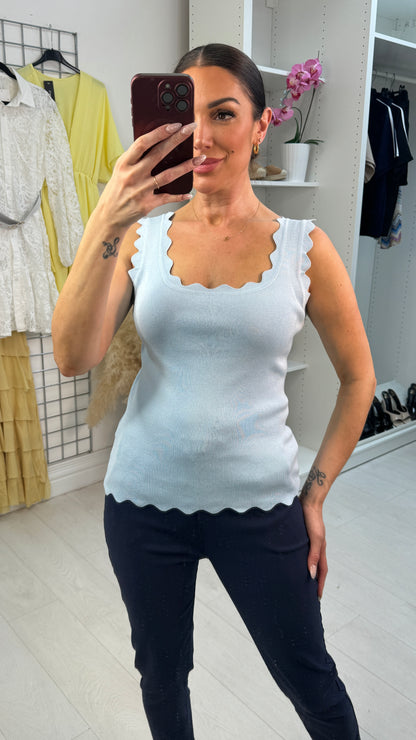 Mila Plain Ribbed Knit Vest Top