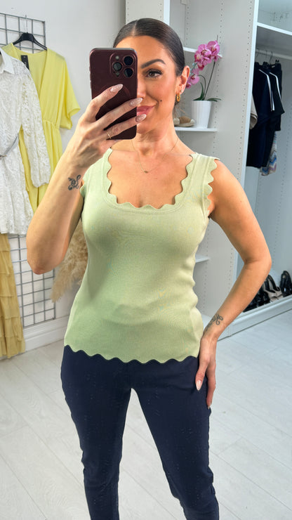 Mila Plain Ribbed Knit Vest Top