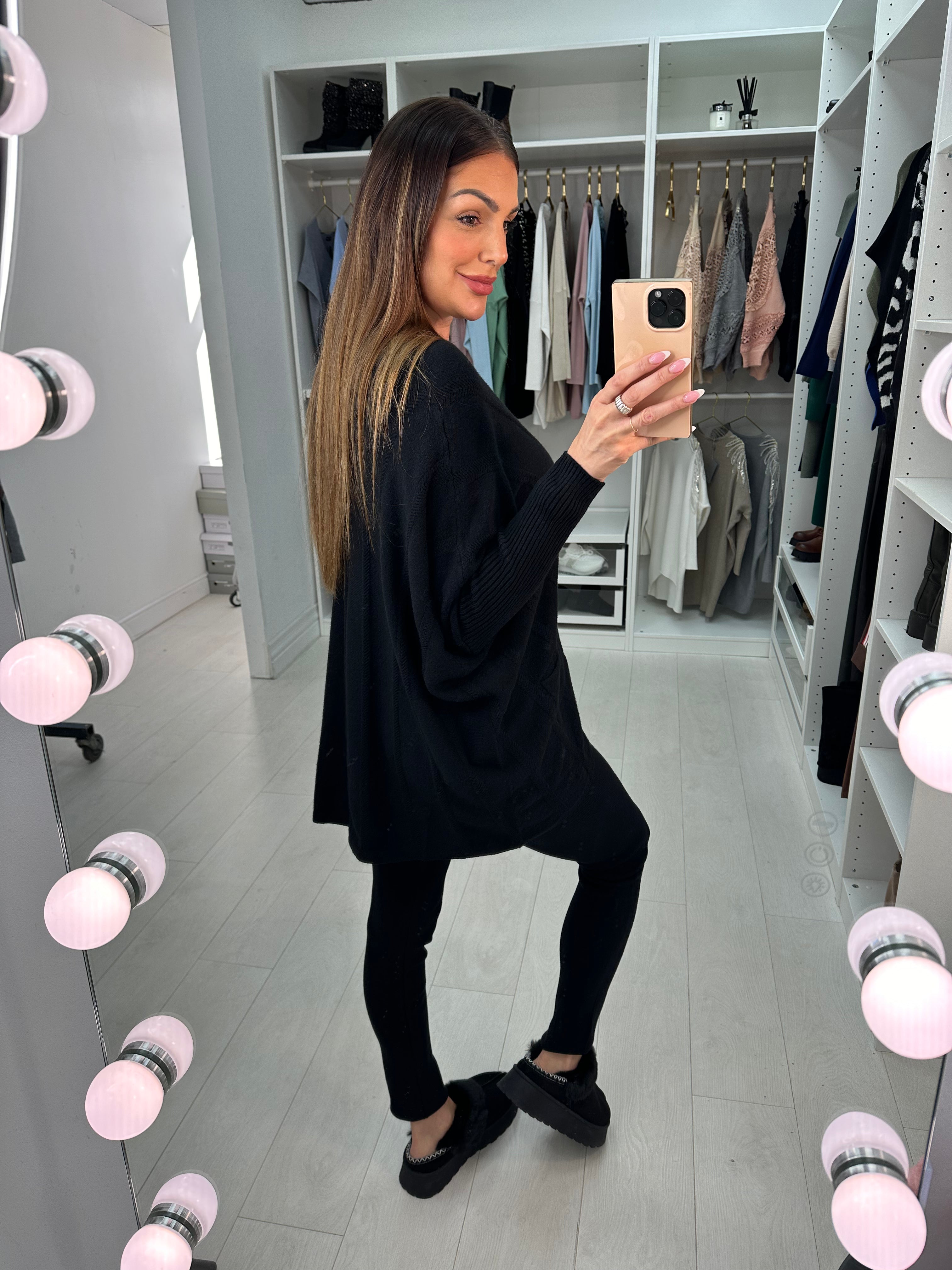 Khloe Asymmetric Detail Knitted Loungewear Set