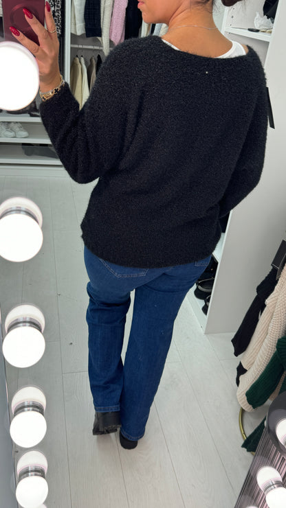 Kellie 'Amore' Slogan Fluffy Jumper