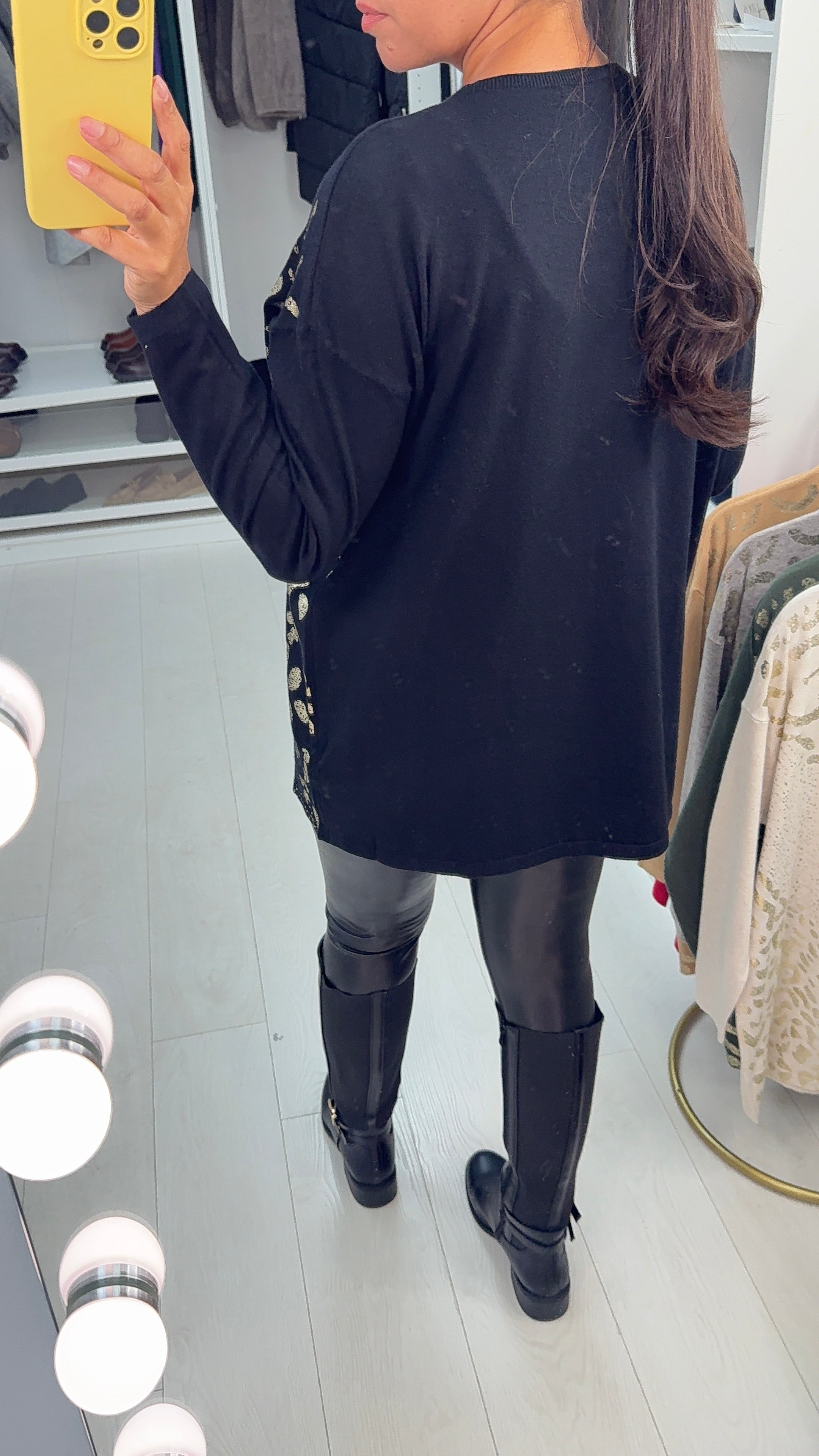 Issy Animal Print V Neck Loose Fit Jumper