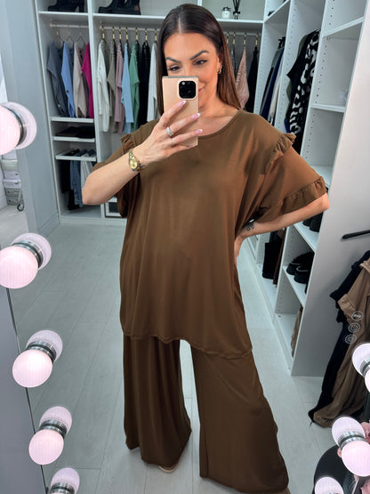 Giana Oversized Frill Detail Co-Ord Set