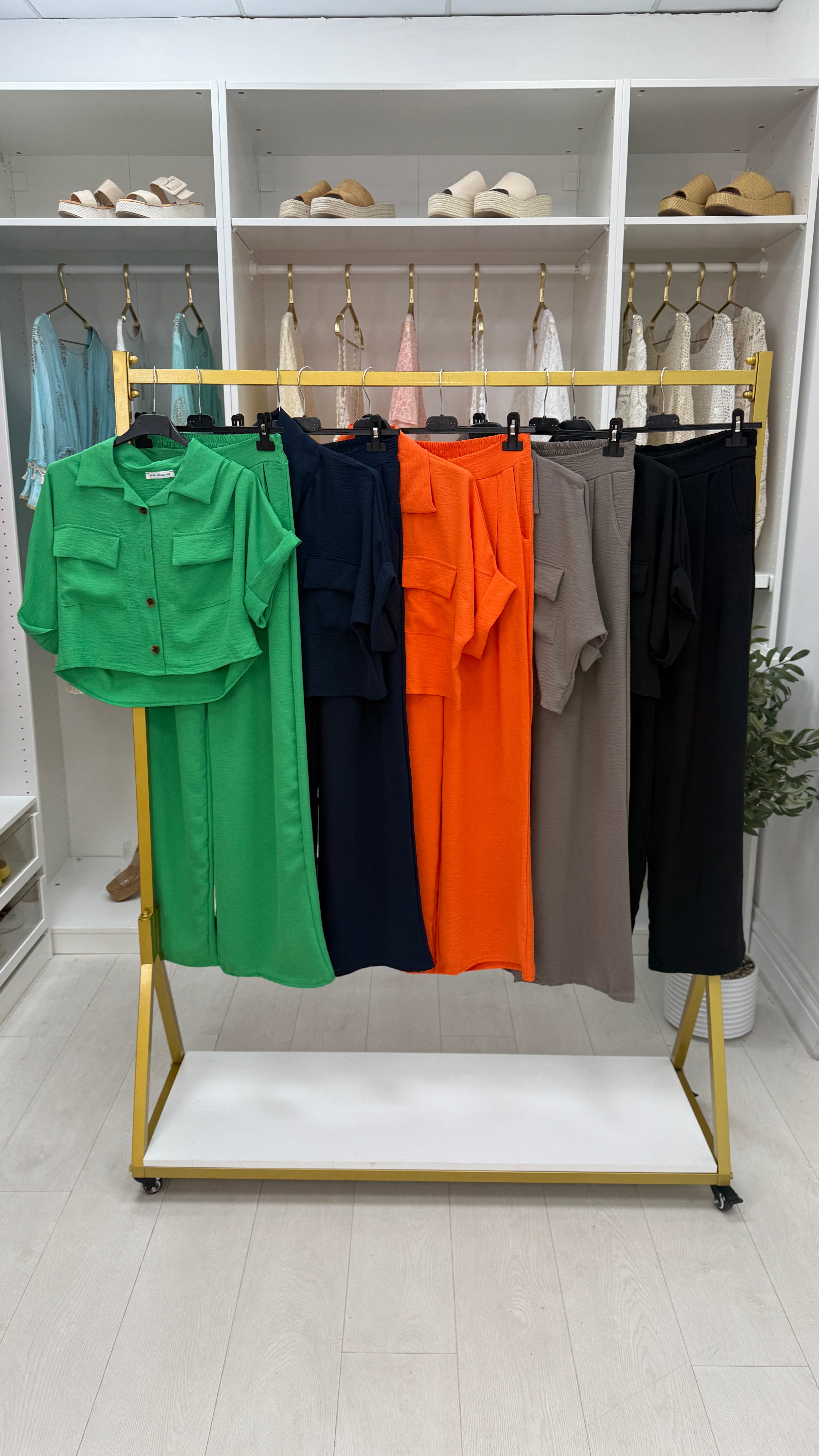 Shanice Plain Cropped Shirt Co-ord Set