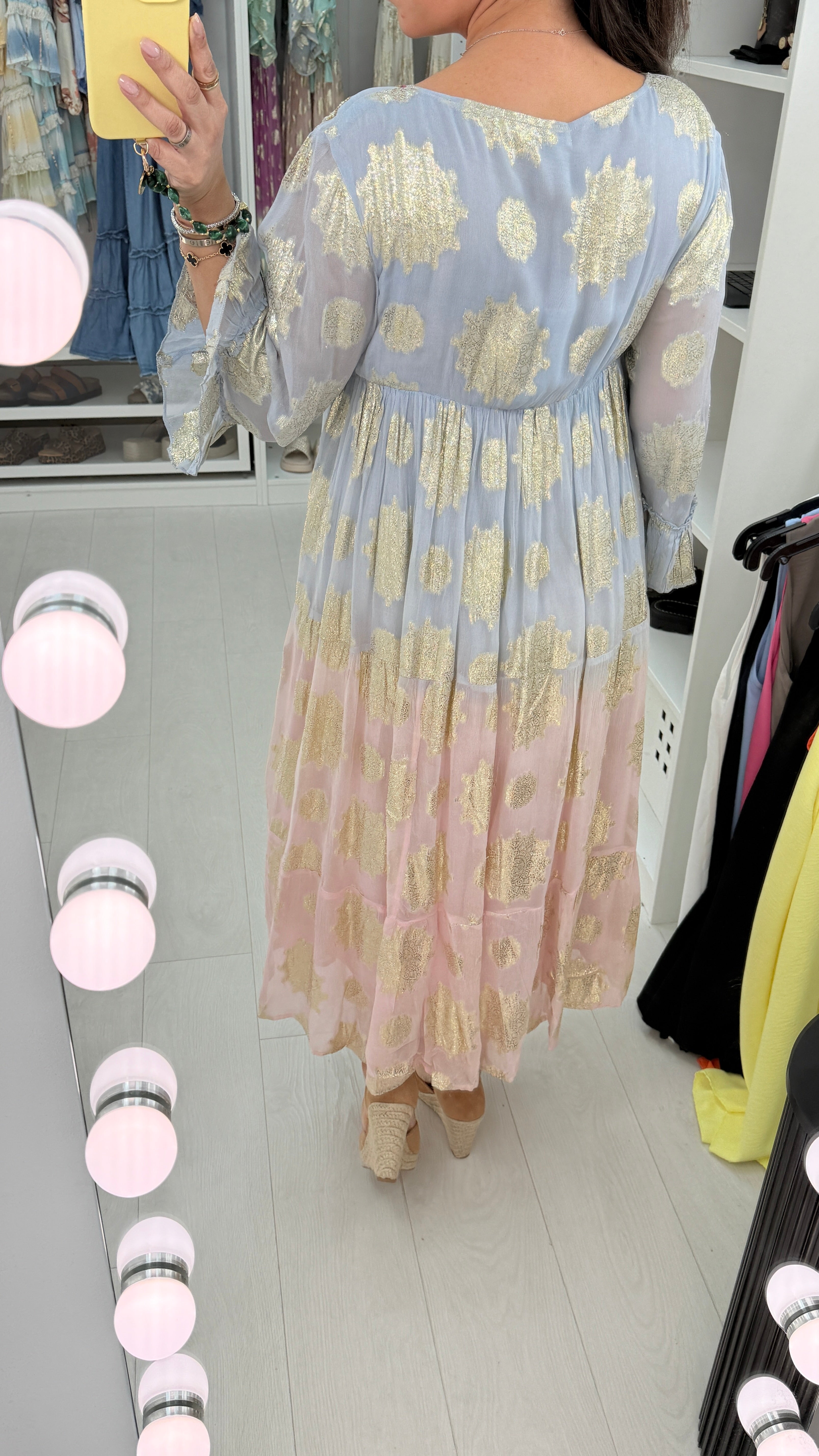 Bree Gold Detail Embellished Smock Dress