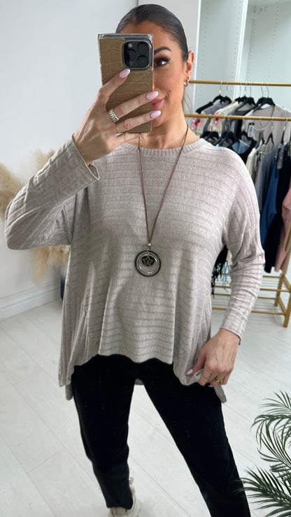 Akira Plain Asymmetric Thin Knit Top