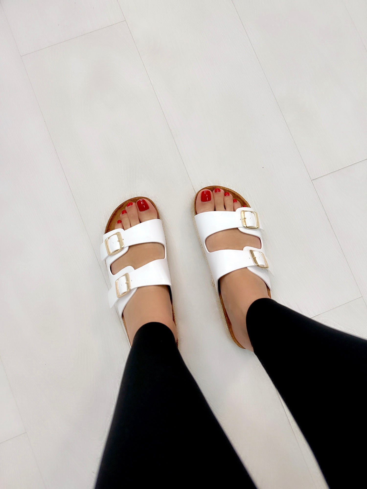 Nolan Double Buckle Platform Sliders