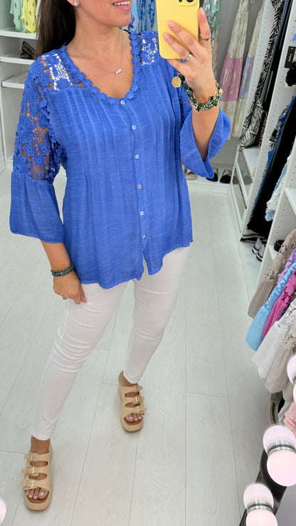 Cheyenne Plain Crochet Blouse