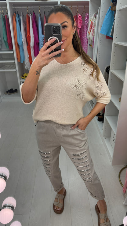 Zuma Ripped Sequin Detail Joggers