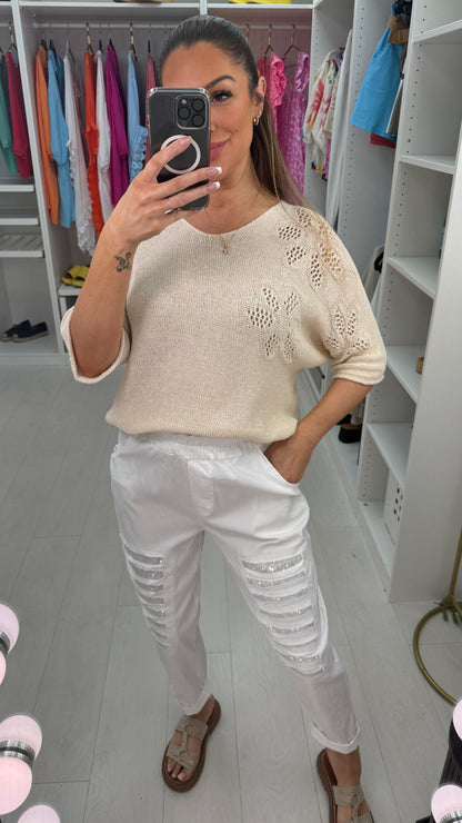 Zuma Ripped Sequin Detail Joggers