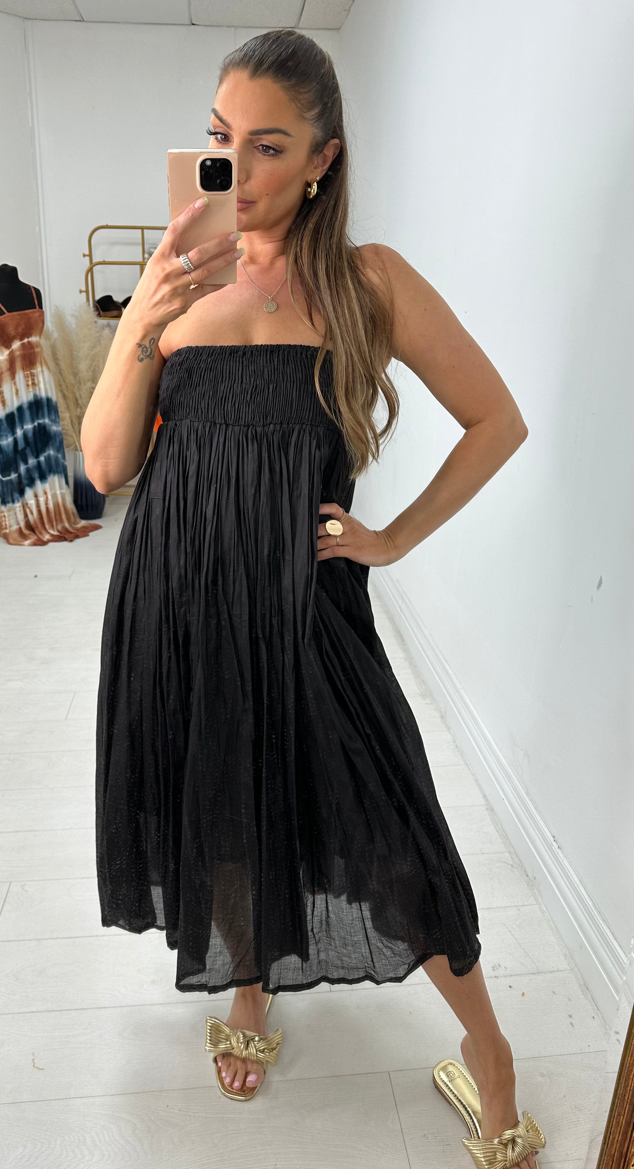 Stefanie Plain Elasticated High Waist Maxi Skirt