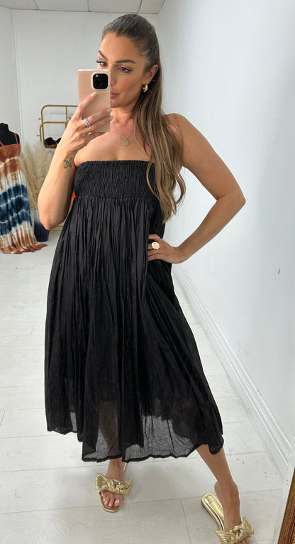 Stefanie Plain Elasticated High Waist Maxi Skirt