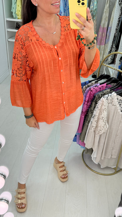 Cheyenne Plain Crochet Blouse