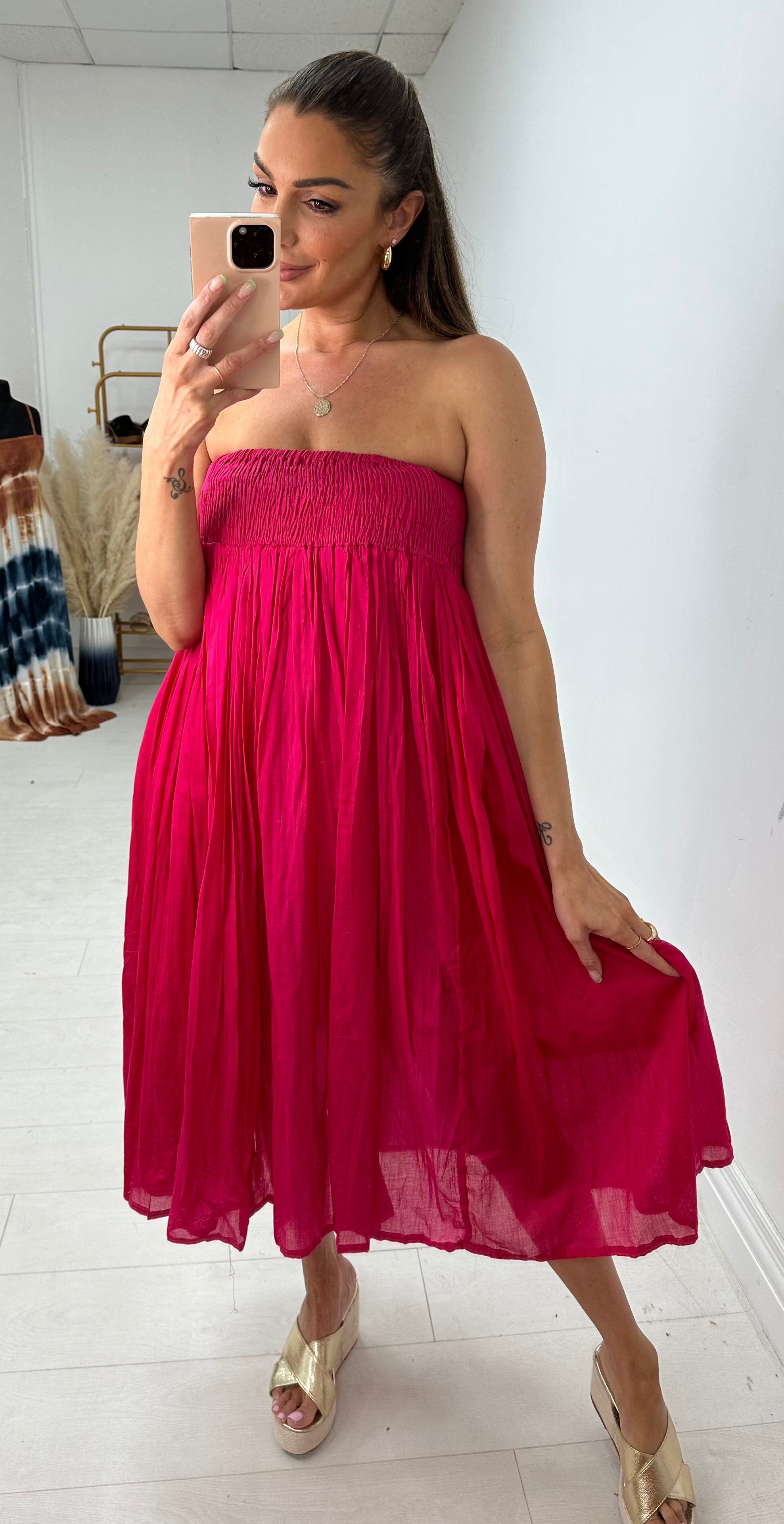 Stefanie Plain Elasticated High Waist Maxi Skirt