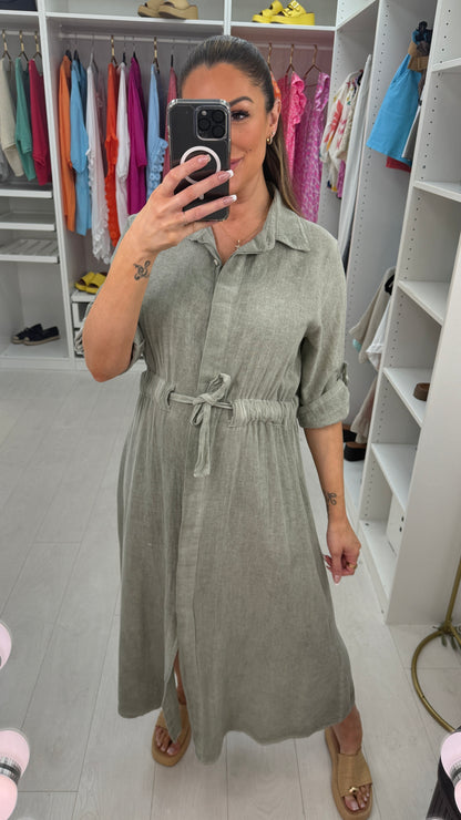 Morven Button Front Maxi Shirt Dress