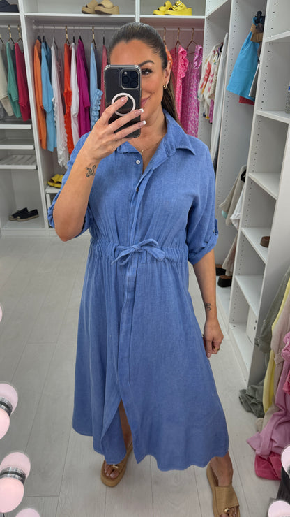 Morven Button Front Maxi Shirt Dress