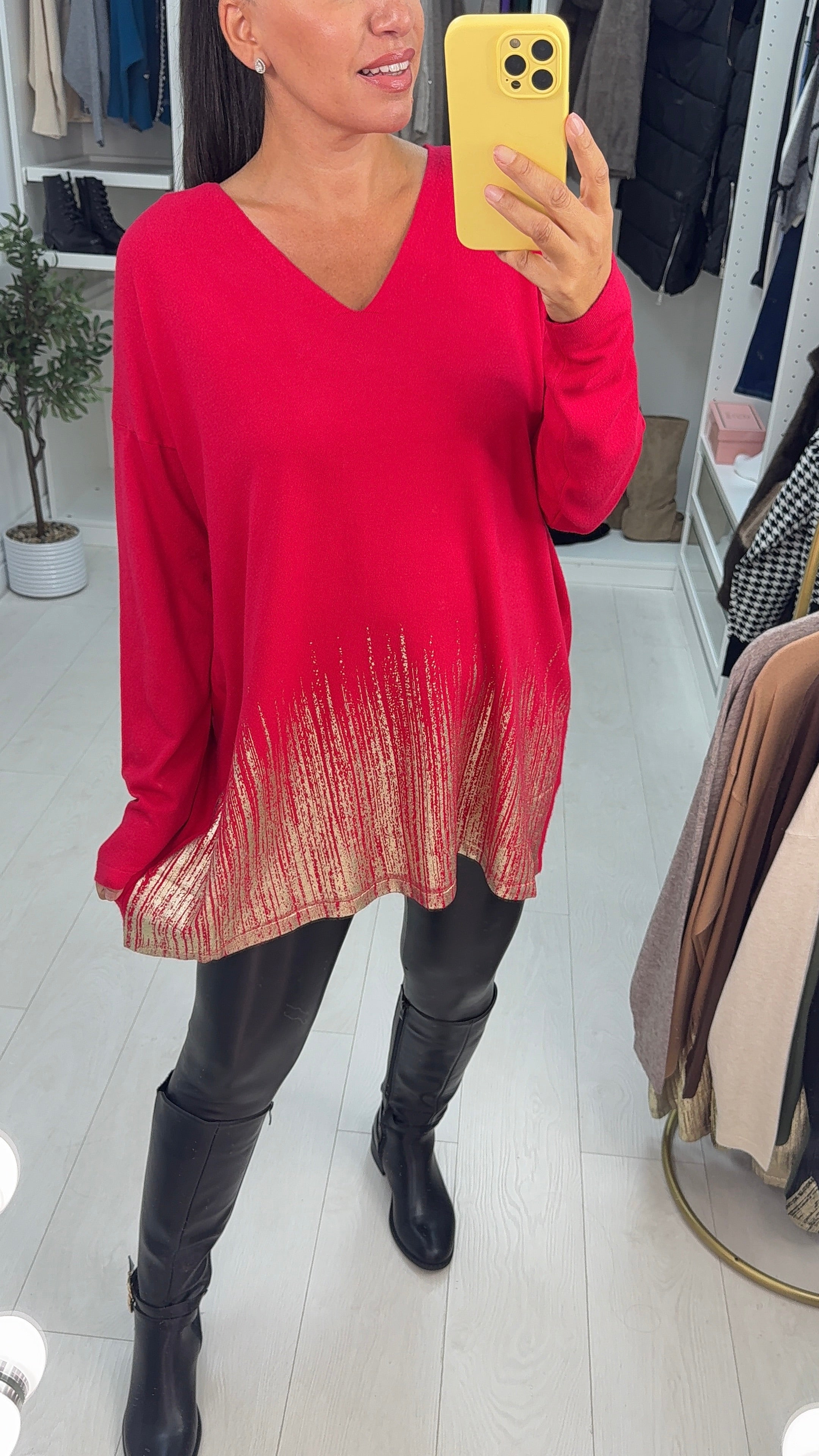 Laurena Plain Detailed Hem Loose Fit Jumper